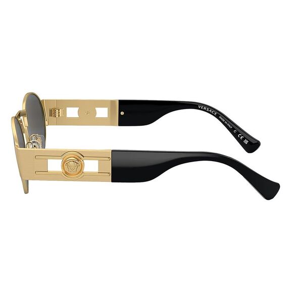 Versace ICONIC VE 2264 100287 Matte Gold Metal Oval Sunglasses Grey Lens - Picture 3 of 3